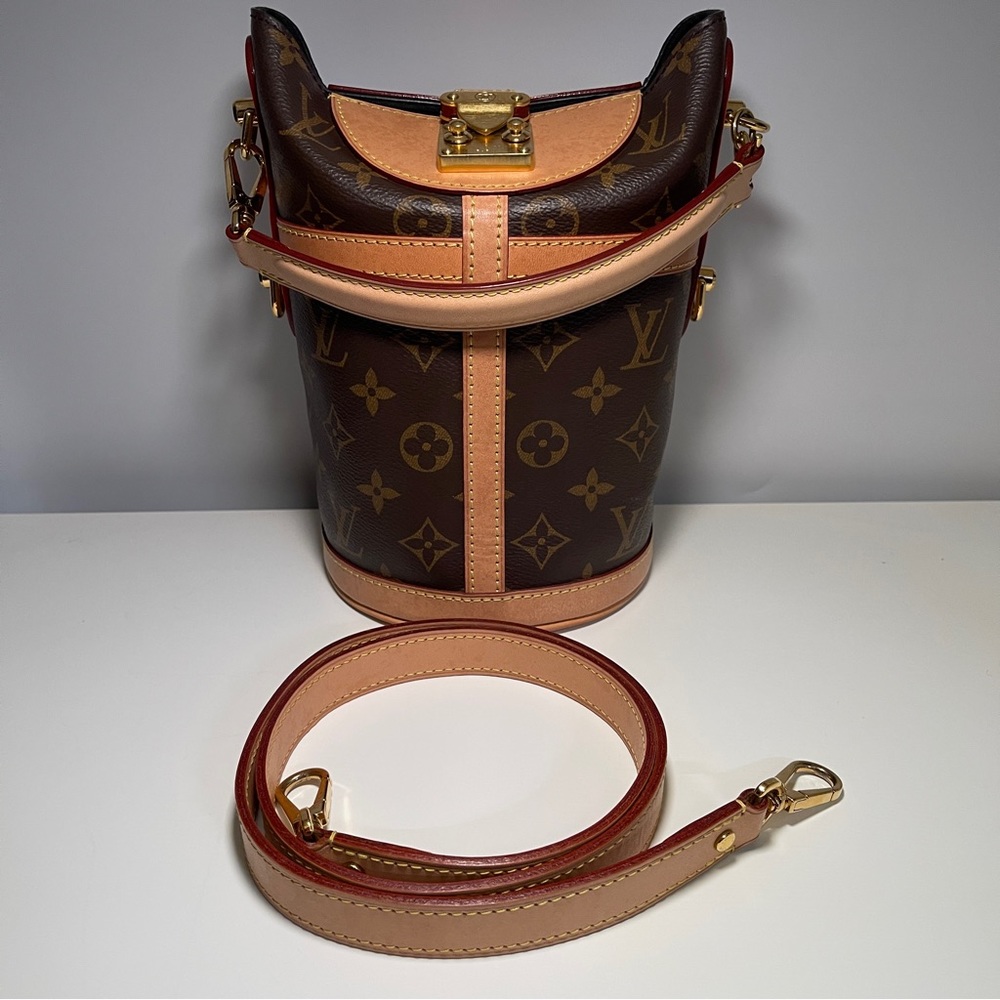 Louis Vuitton Duffle bucket top handle bag monogram handbag women w/2 straps